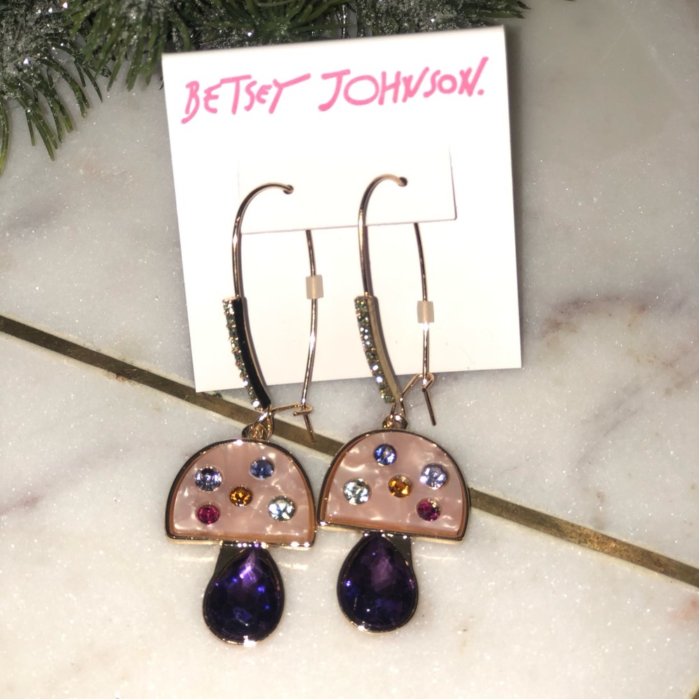 ✨NWT✨ Betsey Johnson Mushroom Dangle Earrings - Picture 6 of 6